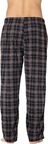 Vista 2 de INTIMO Pantalón de descanso a cuadros de microfibra para hombre