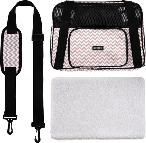 Vista 6 de BAGLHER Transportador de viaje para mascotas, transportador de perros para gatos pequeños y medianos, perros, cachorros, aprobado por aerolíneas