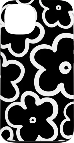 Vista 7 de Cute Flower Pattern Large Wildflower Black and White Floral Case for iPhone 17