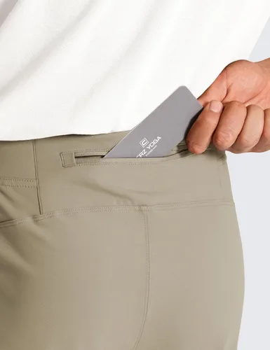 Vista 4 de CRZ YOGA Pantalones deportivos elásticos en 4 direcciones para hombre, de 30 pulgadas, para entrenamiento, casual, con bolsillo con cremallera