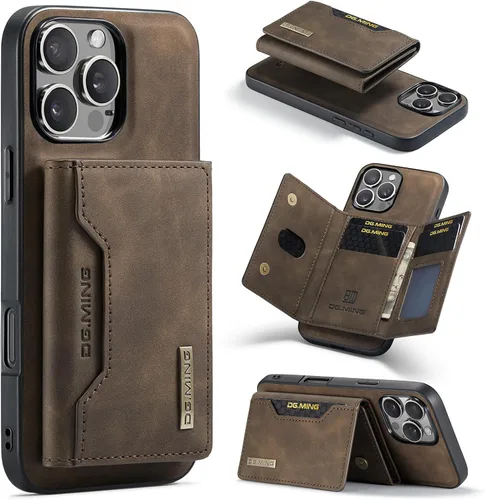 Vista 21 de ZCDAYE Funda tipo cartera para iPhone 11, iPhone 11 (6.1 pulgadas), piel marrón con tarjetero extraíble y función atril