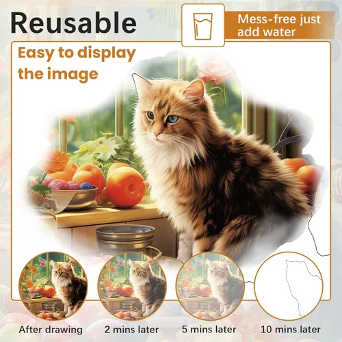 Vista 3 de ZOIIWA 24 piezas de productos de demencia para ancianos reutilizables, juguetes de pintura al agua, mascotas, perros, gatos, actividades de demencia