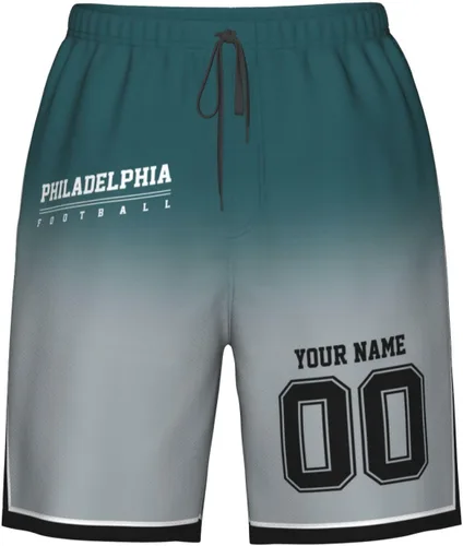 Vista 22 de Pantalones cortos de playa personalizados de fútbol para hombre, de secado rápido, personalizados con cualquier nombre y número, regalos