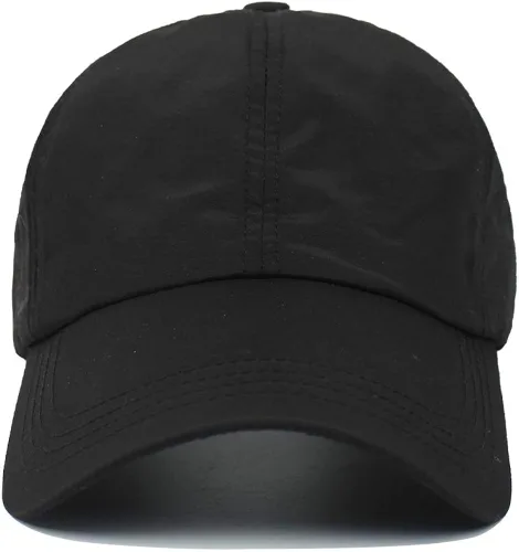 Vista 3 de HGGE Gorra de béisbol para mujer, con diseño de cola de caballo cruzada, ajustable, de secado rápido