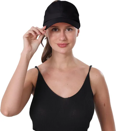 Vista 8 de Gorra de béisbol para mujer, con espalda descubierta, malla y pelo rizado, ajustable, gorra de camionero, de secado rápido