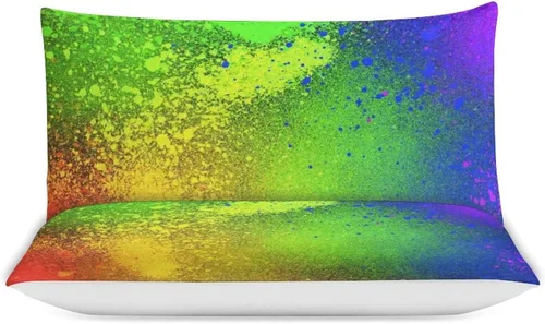 Vista 3 de Juego de 3 piezas de edredón neón que brilla en la oscuridad, funda de almohada de microfibra con cremallera para cama matrimonial, Queen