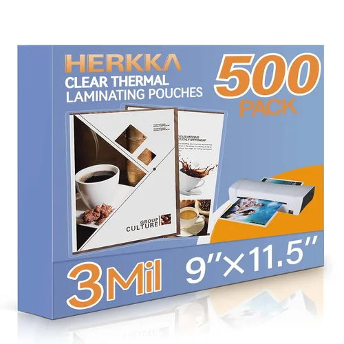 Vista 8 de HERKKA Paquete de 300 hojas de laminación, capacidad para hojas de 8.5 x 11 pulgadas, bolsas de laminación térmica transparentes de 3 mil, 9 x 11.5