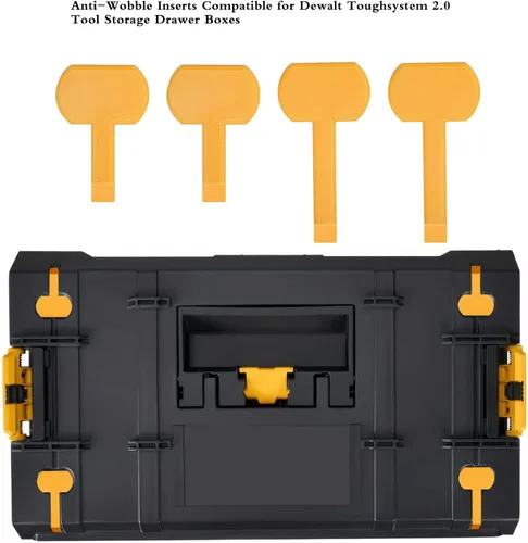 Vista 2 de Insertos antitambaleo compatibles con cajas de cajones de almacenamiento de herramientas Dewalt Toughsystem 2.0, paquete de 8 insertos de diseño