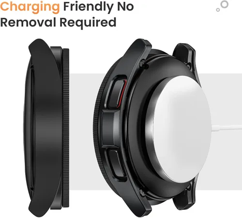 Vista 10 de Pack de [2+2+3] Goton 3 en 1 para Samsung Galaxy Watch 6 Classic de 47 mm, protector de pantalla de 3 piezas de vidrio templado HD anti-vaho + 2