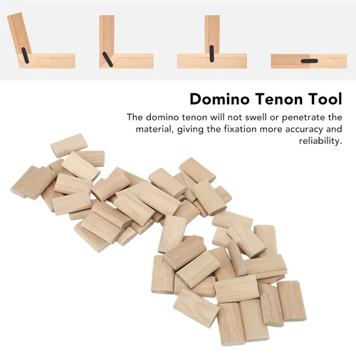 Vista 5 de Kadimendium 50 Uds Espigas Sueltas Domino Tenon Haya Firma Fijación 0.315x1.575 in Amplia Aplicación Beechwood Tenones Sueltos para Carpintería