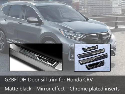 Vista 2 de Protector de entrada de puerta de automóvil, para Honda CR-V CRV 2017-2022, 4 unidades, acero inoxidable con ABS cubierta protectora para umbral