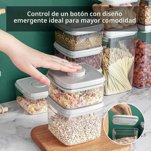 Vista 2 de Contenedores Pop con tapas apilables para almacenamiento de 2 (500ML+1200ML+1800ML)*2