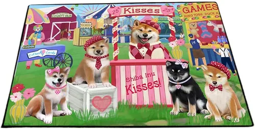 Vista 27 de Tapete antideslizante para puerta de mascotas, para interiores y exteriores del 4 de julio, para perros Shiba Inu, tapete lavable con retratos