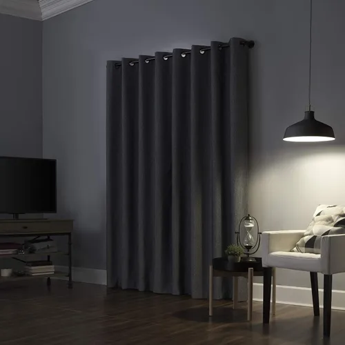 Vista 2 de Sun Zero Noir Dimensional Thermal Extreme - Cortina opaca con ojales, 52 x 96 pulgadas, gris carbón (paquete de 4)