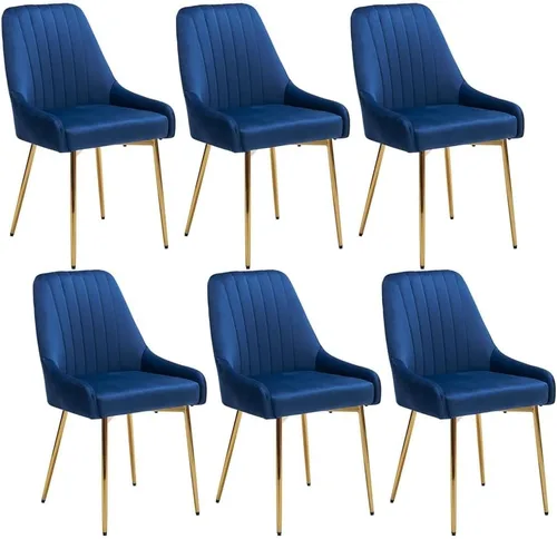 Vista 12 de Juego de 4 sillas de comedor de terciopelo negro, modernas sillas de cocina