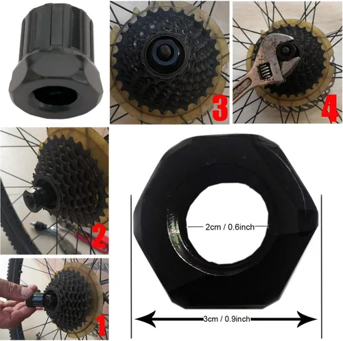 Vista 4 de YOUHO Extractor de manivela de bicicleta, kit de herramientas de reparación de llaves extractoras de manivela, cadena de rueda libre, herramienta
