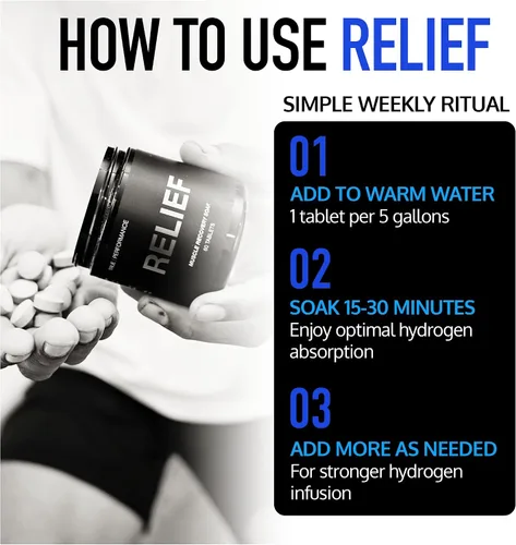 Vista 4 de DRINK HRW Tabletas de bomba de baño de hidrógeno: alivio muscular y recuperación, remojo de magnesio para relajación, alivio natural del dolor