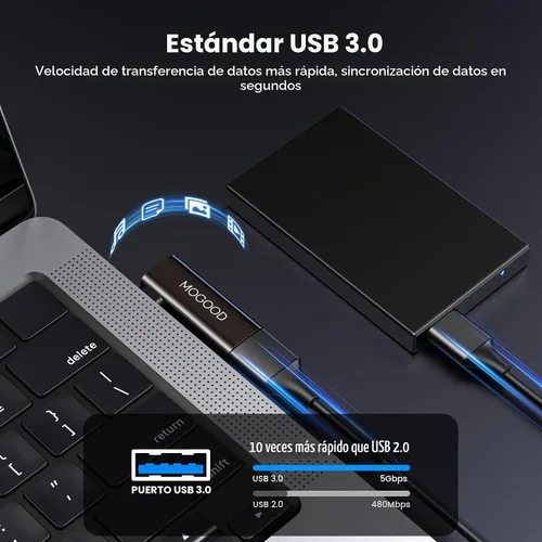 Vista 6 de MOGOOD Adaptador USB C OTG 2 en 1 con carga PD de 100 W