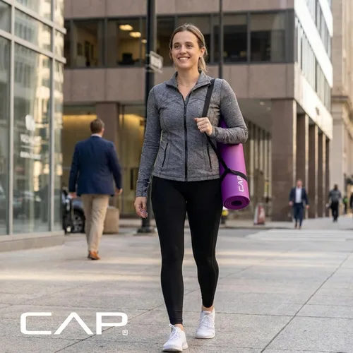 Vista 7 de CAP Barbell Colchoneta de yoga y ejercicio de alta densidad de 1/2 pulgada con correa Múltiples opciones