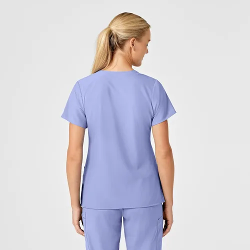 Vista 4 de WonderWink Top estilizado con cuello en V para mujer