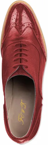 Vista 2 de Zapatos Oxford perforados con cordones para mujer, puntera de almendra, tacón grueso medio, zapatos de sillín Derby, casuales, unisex, para oficina