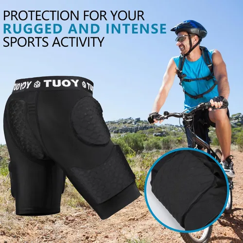 Vista 4 de Fajas de fútbol para hombre, cadera y muslo, protector de coxis para adultos, protección atlética para rugby, béisbol, patinaje
