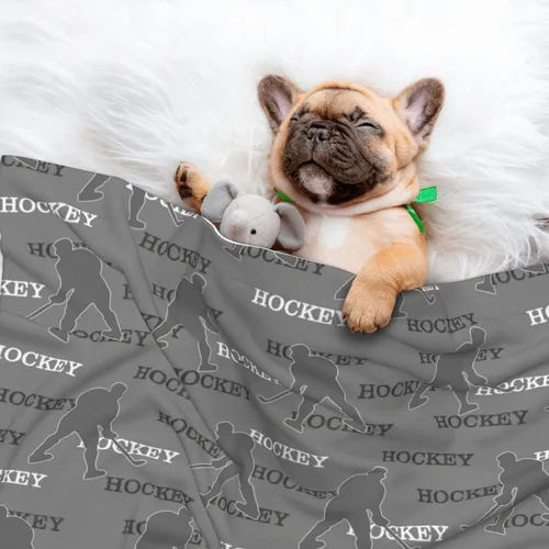 Vista 8 de Manta de bebé de hockey de 30 x 40 pulgadas, manta de forro polar reversible gris con diseño de hockey sobre hielo, manta de felpa ultrasuave