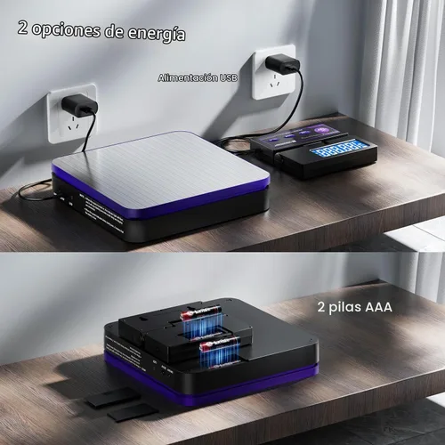 Vista 7 de UNIWEIGH Báscula digital inalámbrica de envío postal 110lbs/0.1oz precisa, LCD plegable, báscula de paquetes con acero inoxidable/5 unidades/función
