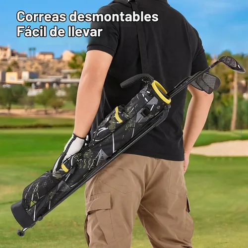 Vista 5 de Golf Stand Bag, 2 Way Dividers Golf Bag Negro