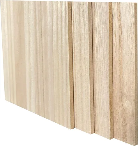 Vista 4 de Paquete de 4 tableros de madera de Paulownia de doble cara de MDF chapada, núcleo de MDF, 0.252 in 1/4 pulgadas, 10 x 16 pulgadas, tableros