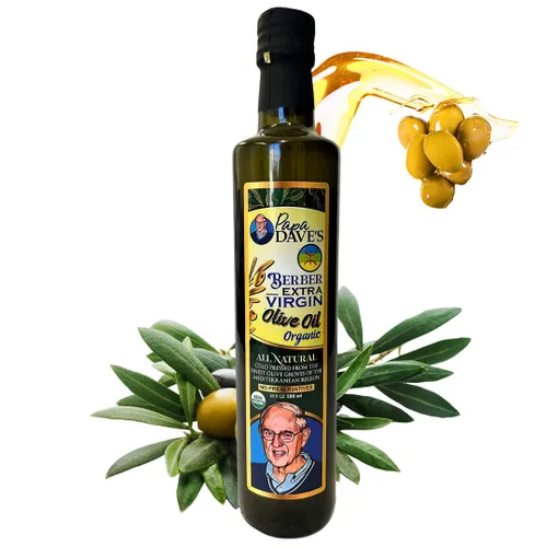 Vista 6 de Papa Dave's Aceite de oliva virgen extra orgánico certificado por USDA, contiene polifenol primero prensado en frío, aceite de oliva rico