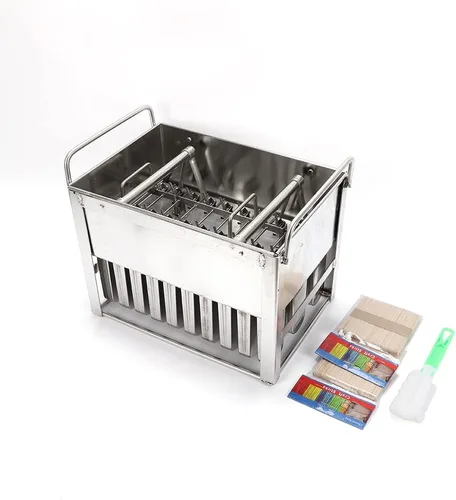 Vista 14 de Moldes de paletas de acero inoxidable, 6 moldes comerciales para paletas de acero inoxidable, hechos en casa, reutilizables, bricolaje, moldes