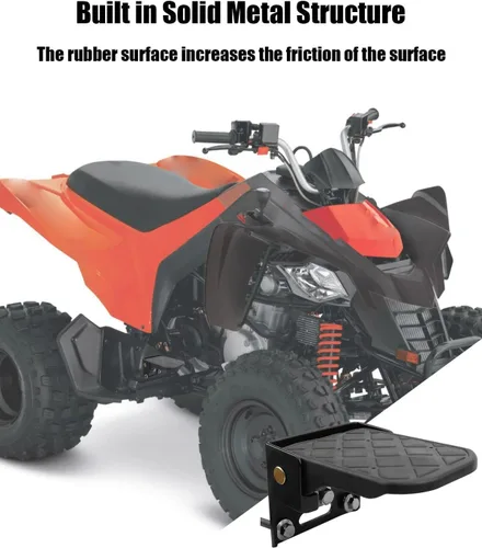 Vista 2 de Reposapiés para ATV para asiento trasero de 4 ruedas, clavijas universales compatibles con Polaris Sportsman, Honda, Rancher, Foreman, reposapiés