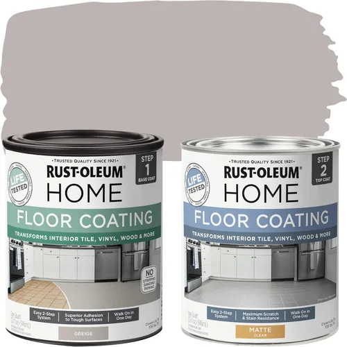 Vista 17 de Rust-Oleum 367592 - Kit de revestimiento de suelo para interiores del hogar, gris envejecido mate