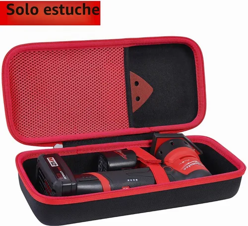 Vista 2 de khanka Estuche de transporte duro de repuesto para lijadora orbital inalámbrica sin escobillas Milwaukee 12V (2531-20), solo funda.
