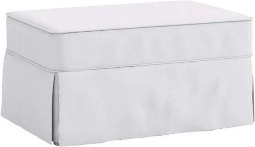 Vista 4 de La funda otomana de algodón de reemplazo. Se adapta a Pottery Barn PB Comfort Ottoman. Funda para sofá de algodón denso (Beige Comfort)