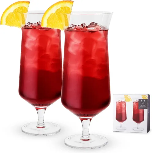 Vista 13 de Viski Vasos de cóctel con tallo en ángulo para Aperol Spritz, Campari Spritz, tónico, cócteles clásicos, elegantes vasos de cristal de tallo largo