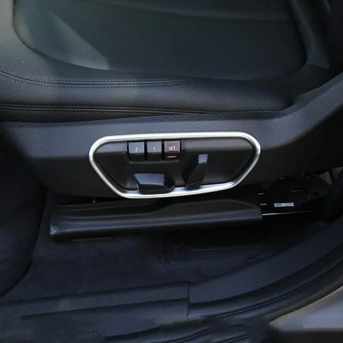 Vista 3 de YIWANG - Marco de botón de ajuste lateral del asiento ABS cromado 2 piezas para BMW X1 F48 2016-2019, para BMW Serie 1 118i 120i 125i f52, para BMW