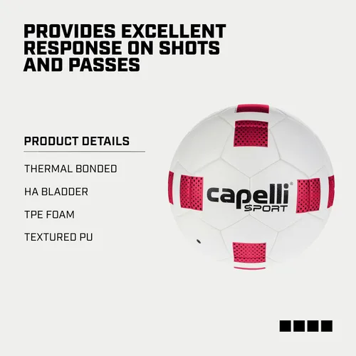 Vista 4 de Capelli Sport Balón de fútbol tamaño 5, Fusion II Cubes FIFA Quality Pro Balón de fútbol para jugadores jóvenes y adultos, entrenamiento