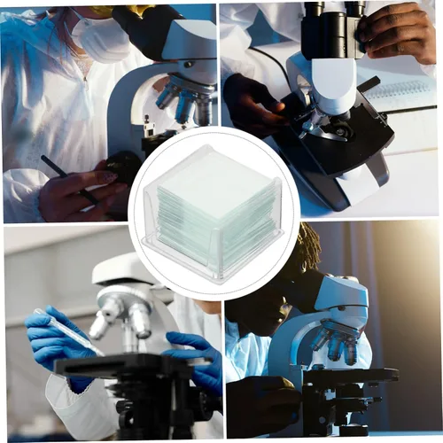 Vista 9 de PartyKindom 1000 cajas de cubierta deslizante para microscopio microscopio microscopio diapositiva microscopio cubreobjetos placa de cubierta