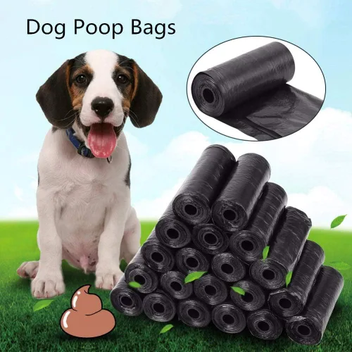 Vista 3 de Bolsas de excremento de perro al por mayor Bolsas desechables para residuos de mascotas con dispensador 120 bolsas 8 rollos+1 dispensador negro U08