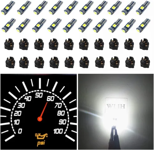 Vista 13 de WLJH 74 focos LED para salpicadero Mini T5 2721 27 37 286 cuña enchufe de giro PC74 para panel de instrumentos automotor, juego de luces indicadoras