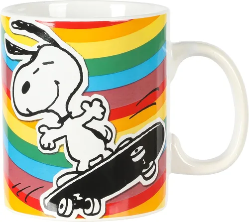 Vista 5 de Peanuts 70 aniversario 4 piezas 15 onzas tazas de gres Snoopy