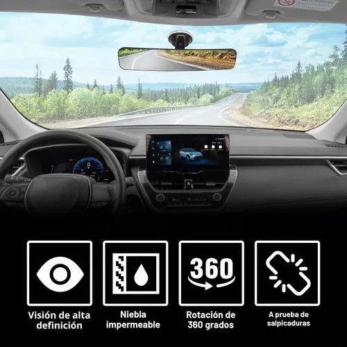 Vista 6 de Espejo retrovisor interior para automóvil, antideslumbrante, reduce los puntos ciegos, convexo, gran angular, HD, espejo retrovisor ajustable de 360