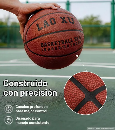 Vista 5 de LAO XUE Size 7 Basketball,29.5 Inch Rubber Ball for Indoor Outdoor