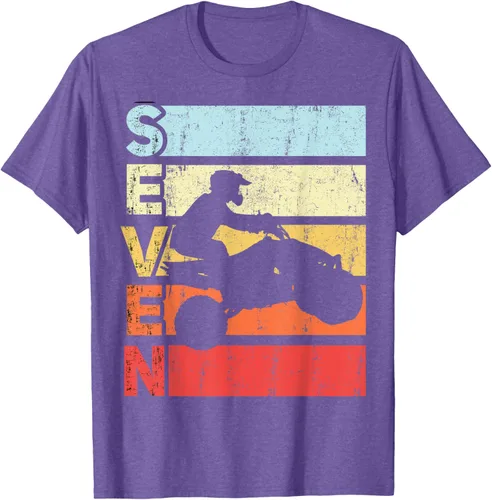 Vista 11 de ATV 7th Birthday Party ATV 4 Wheeler - Camiseta de cumpleaños temática cuádruple Negro