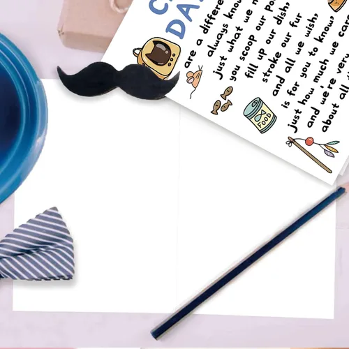 Vista 3 de YiKaLus Divertida tarjeta para el día del padre, gran regalo para el día del padre de parte de un gato Cat Dad