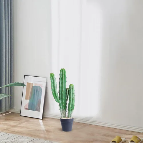 Vista 8 de Cactus artificial grande de 25 pulgadas para decoración del hogar, jardín, oficina, tienda