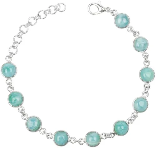 Vista 2 de Gemstone Stone Bracelet Silver Overlay Adjustable Bracelet For Women and Girls Christmas Gift