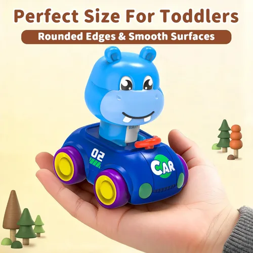 Vista 6 de Press to Go - Juego de 4 autos de animales para bebés de 6 a 36 meses